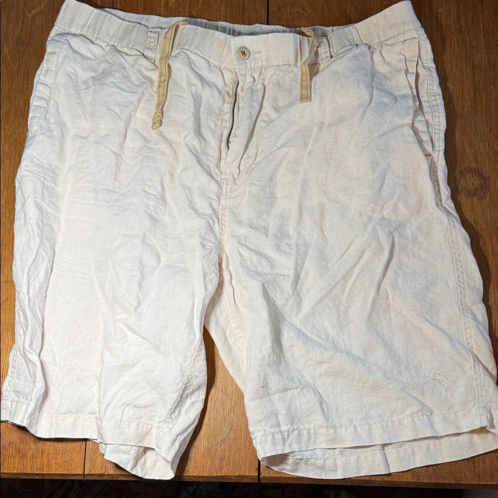 Men's Cream Tommy Bahama Linen Shorts